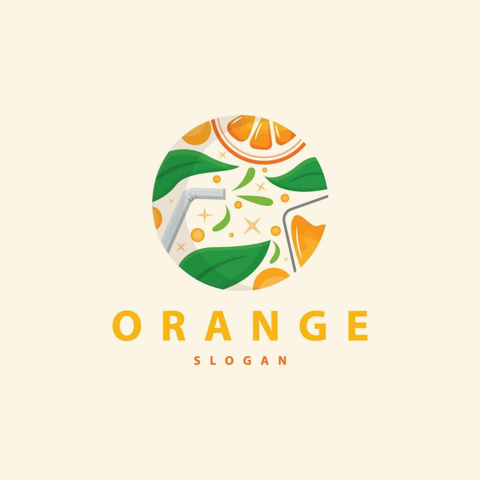 naranja rebanada Fruta logo, Fresco jugo Fruta diseño símbolo modelo vector ilustración