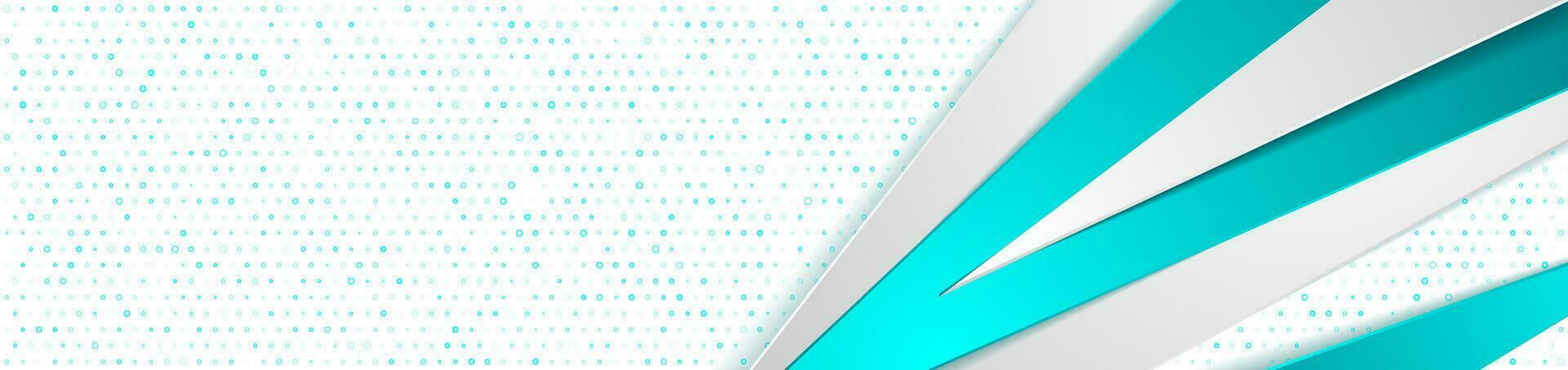 Bright cyan and grey corporate banner design vector