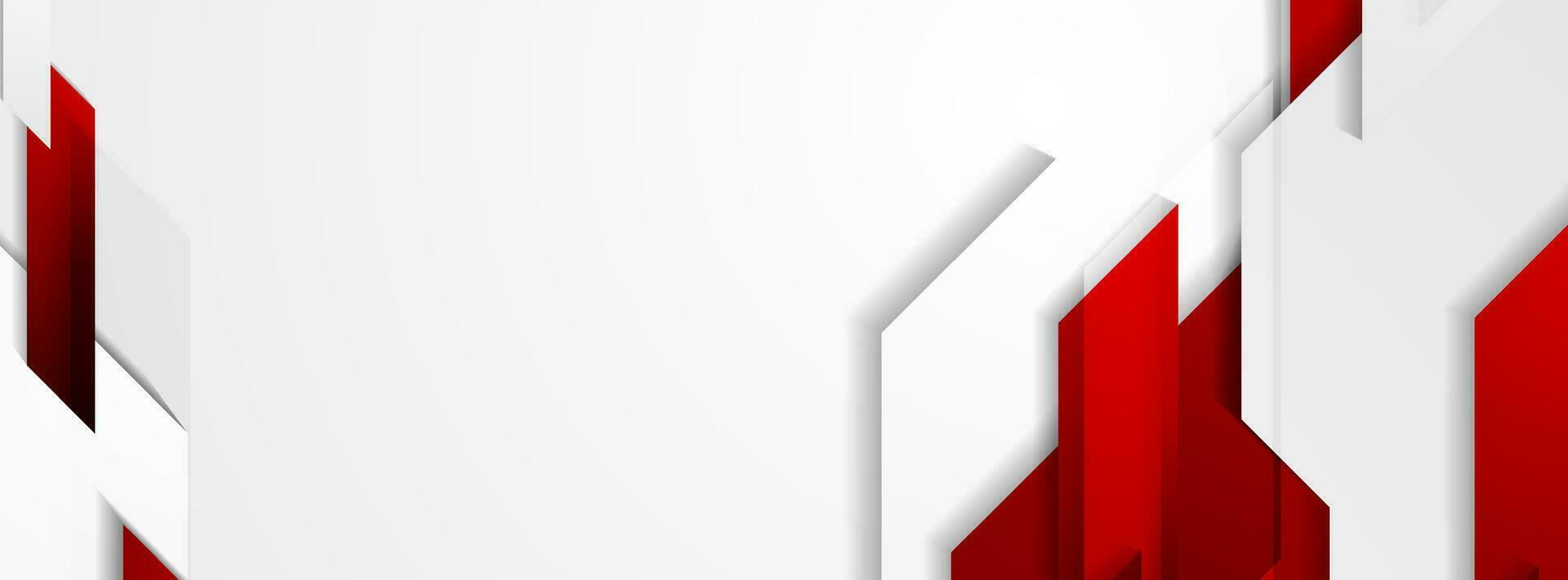 Red and grey abstract technology banner vector
