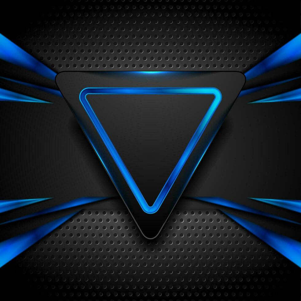 Abstract shiny hi-tech futuristic blue and black background vector