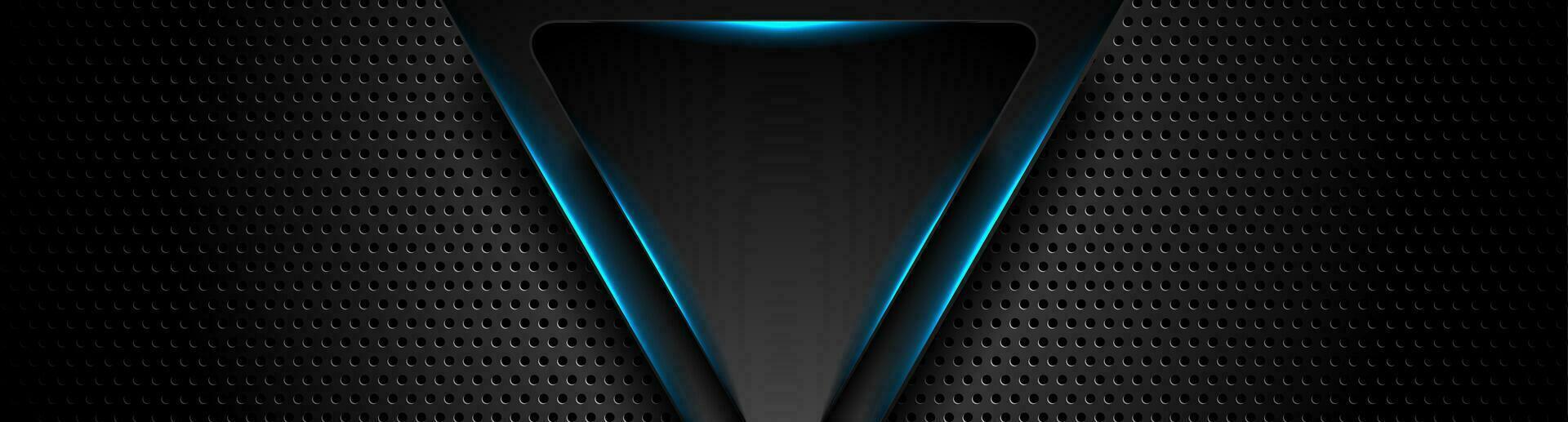 Futuristic technology background with blue neon triangles vector