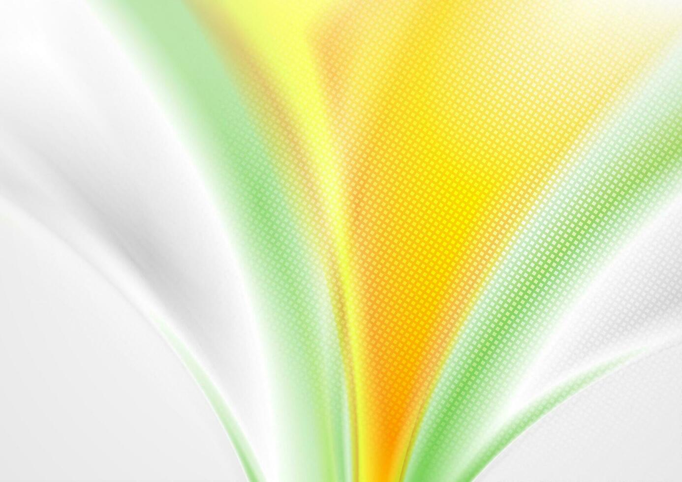 Green and yellow smooth waves abstract background vector