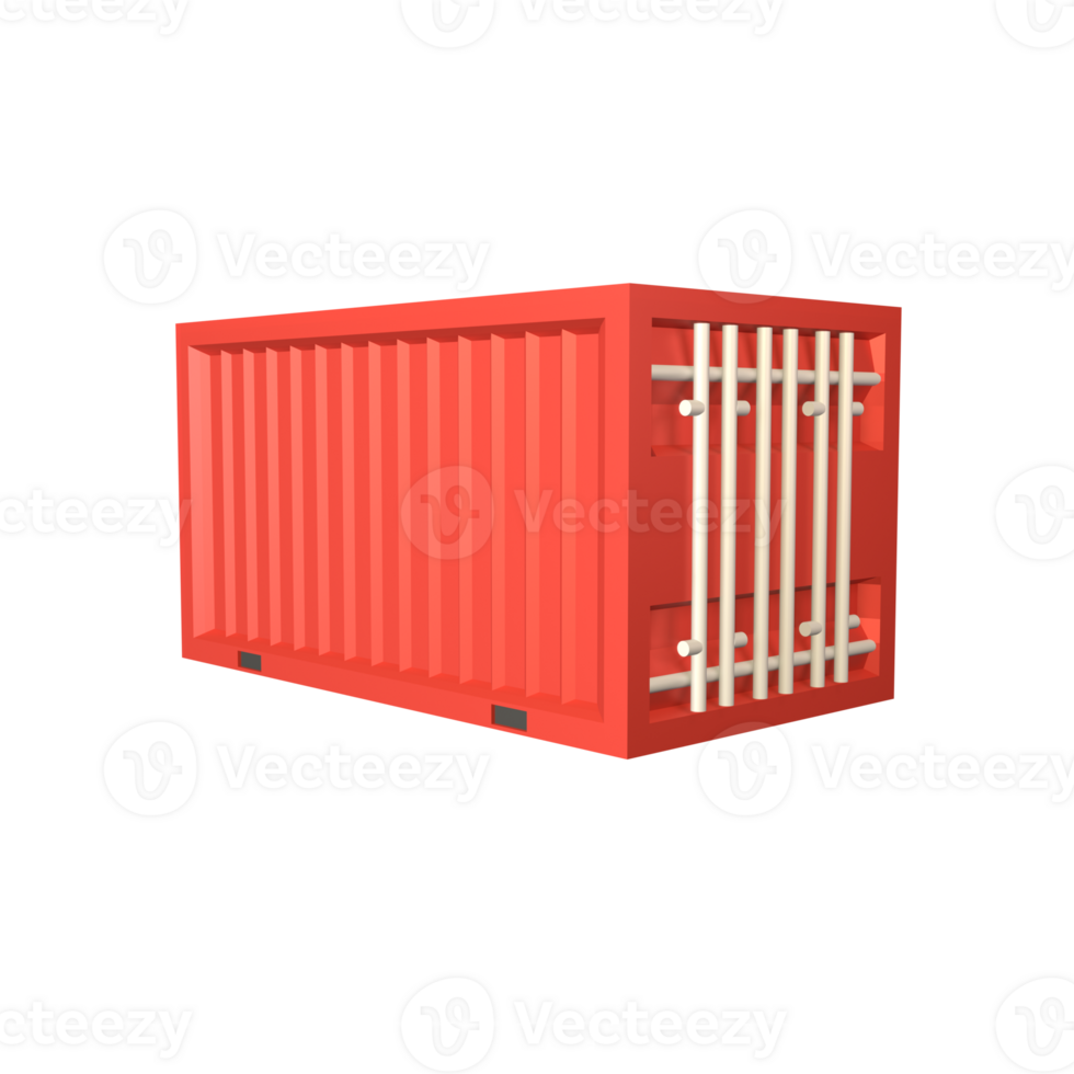 3D icon shipping container rendered isolated on the transparent background png