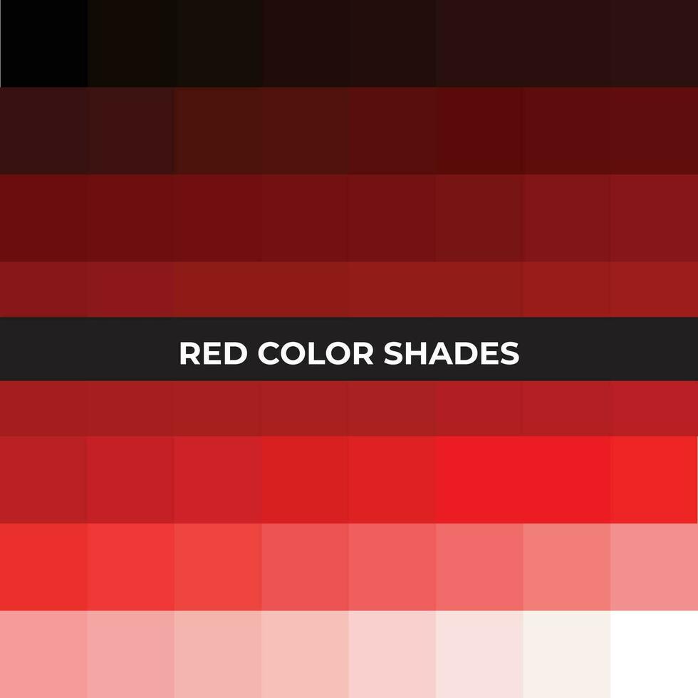 rojo color paleta, sombras de rojo vector