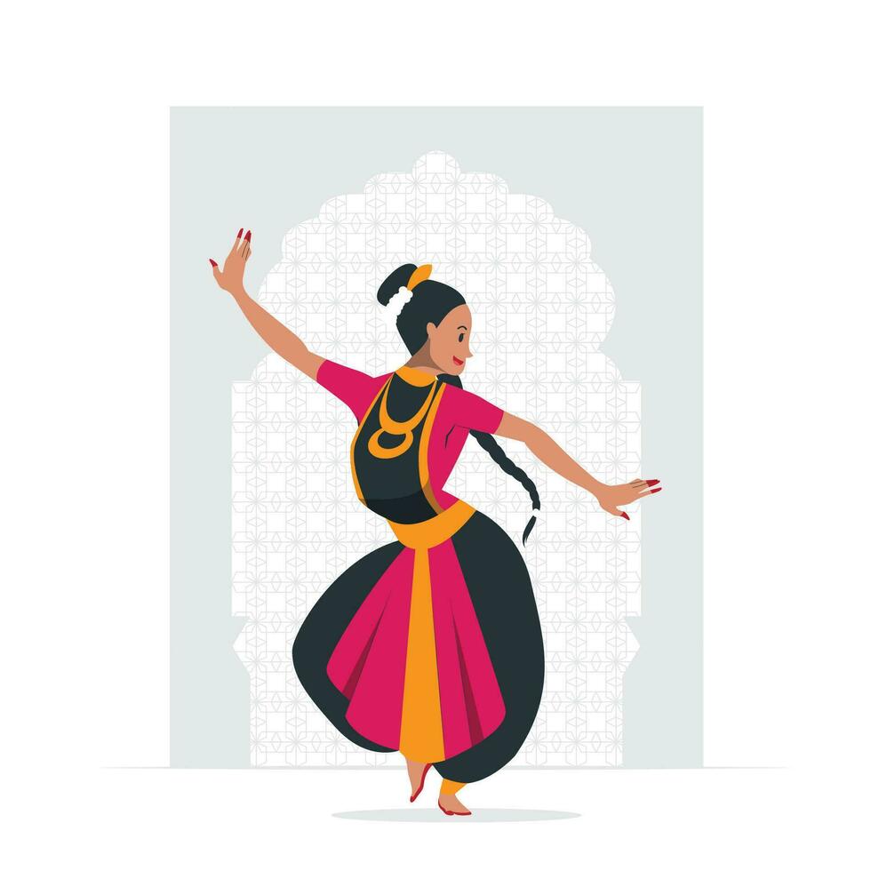 indio clásico bailarín, bharatnatyam, Kathakali bailarín vector