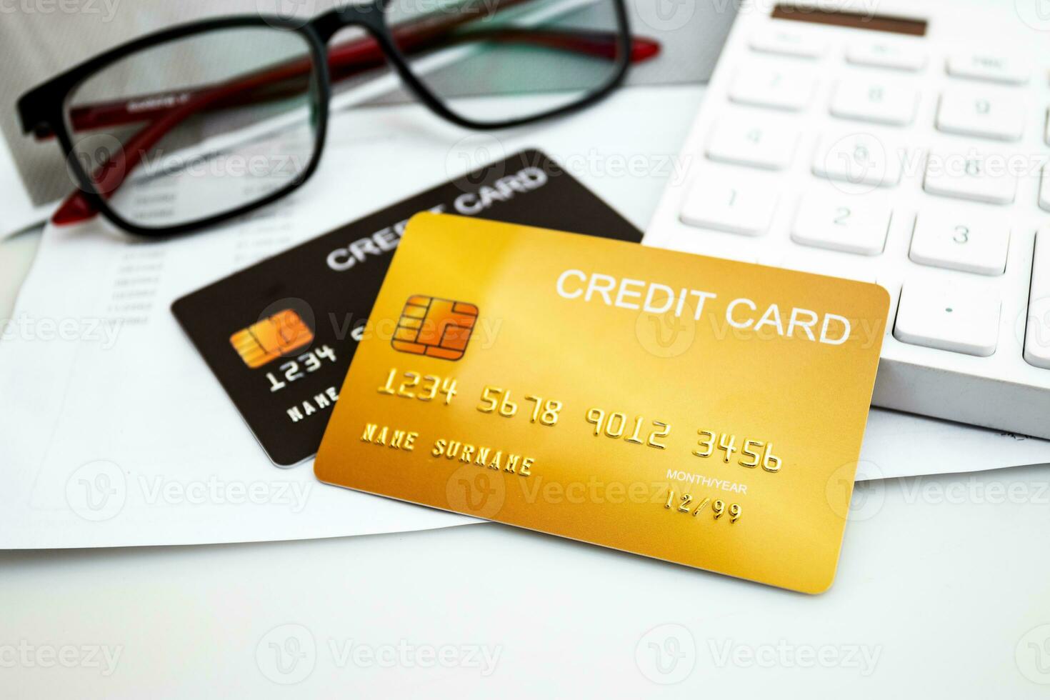 Concept of finance, banking and credit cards, for use in financial matters. photo