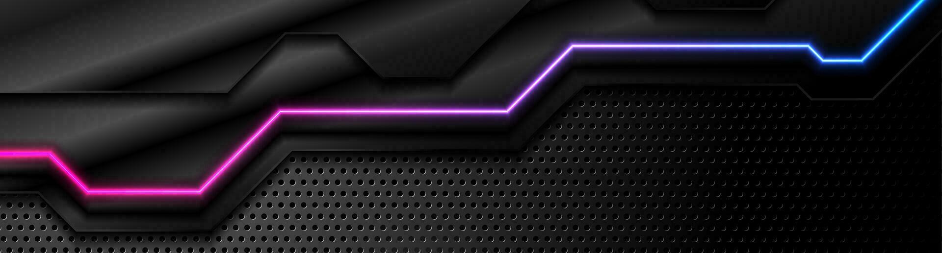 Futuristic abstract technology background with neon line vector