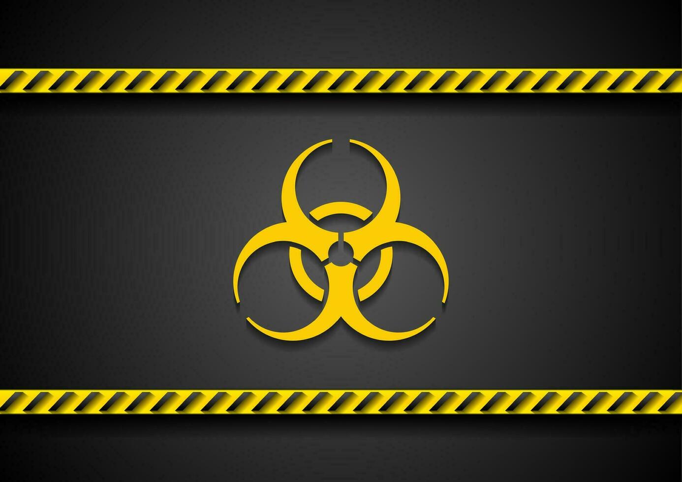 Biohazard symbol and danger tapes abstract background vector