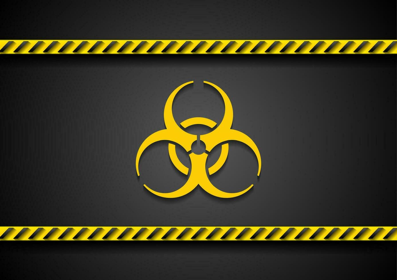 Biohazard symbol and danger tapes abstract background vector