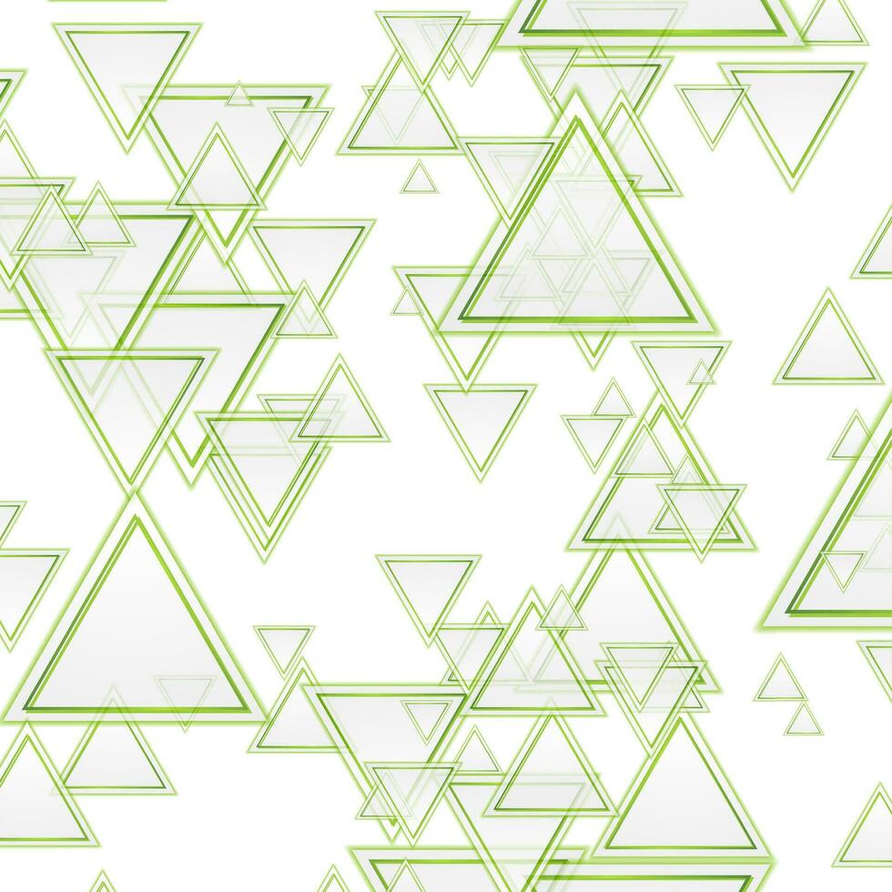 Grey and green triangles abstract geometric tech background vector
