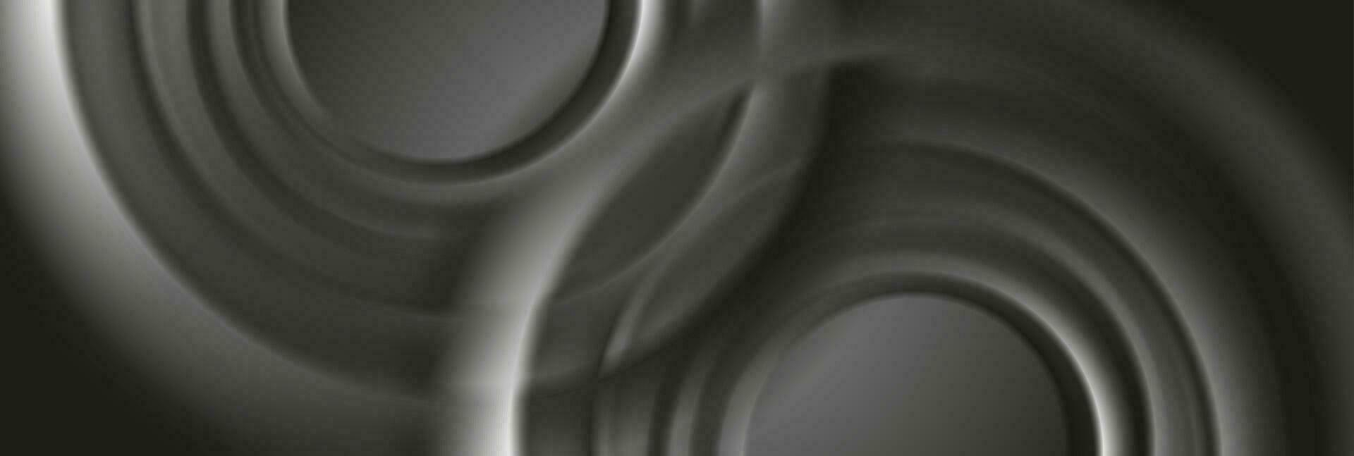 Dark grey abstract banner with smooth circles vector