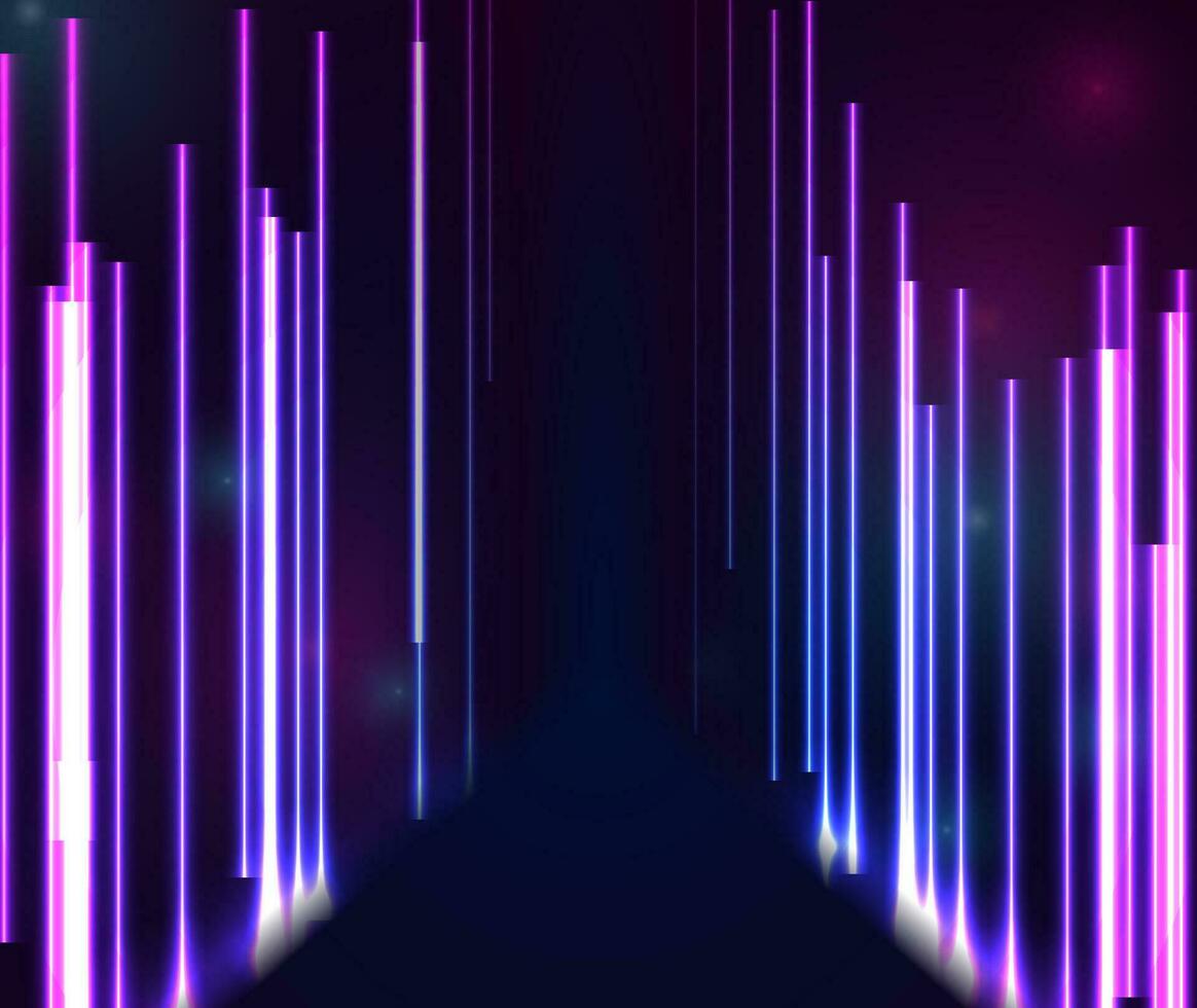 Blue purple neon laser lines abstract background vector
