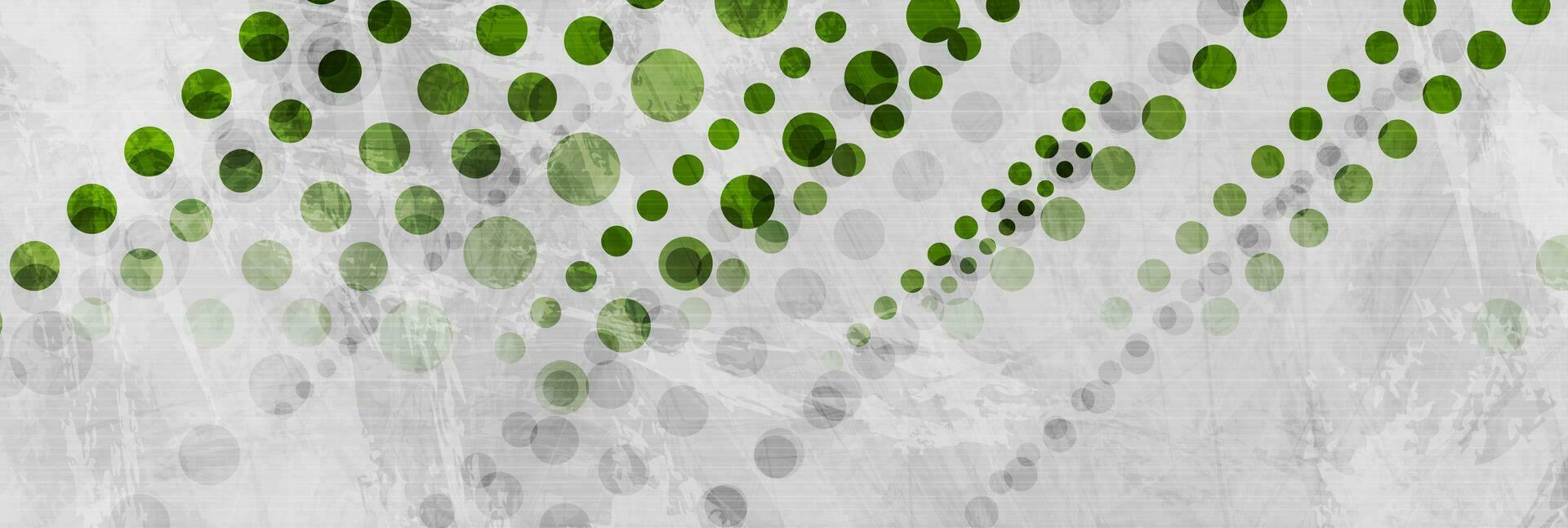 Green and grey abstract geometric grunge banner vector