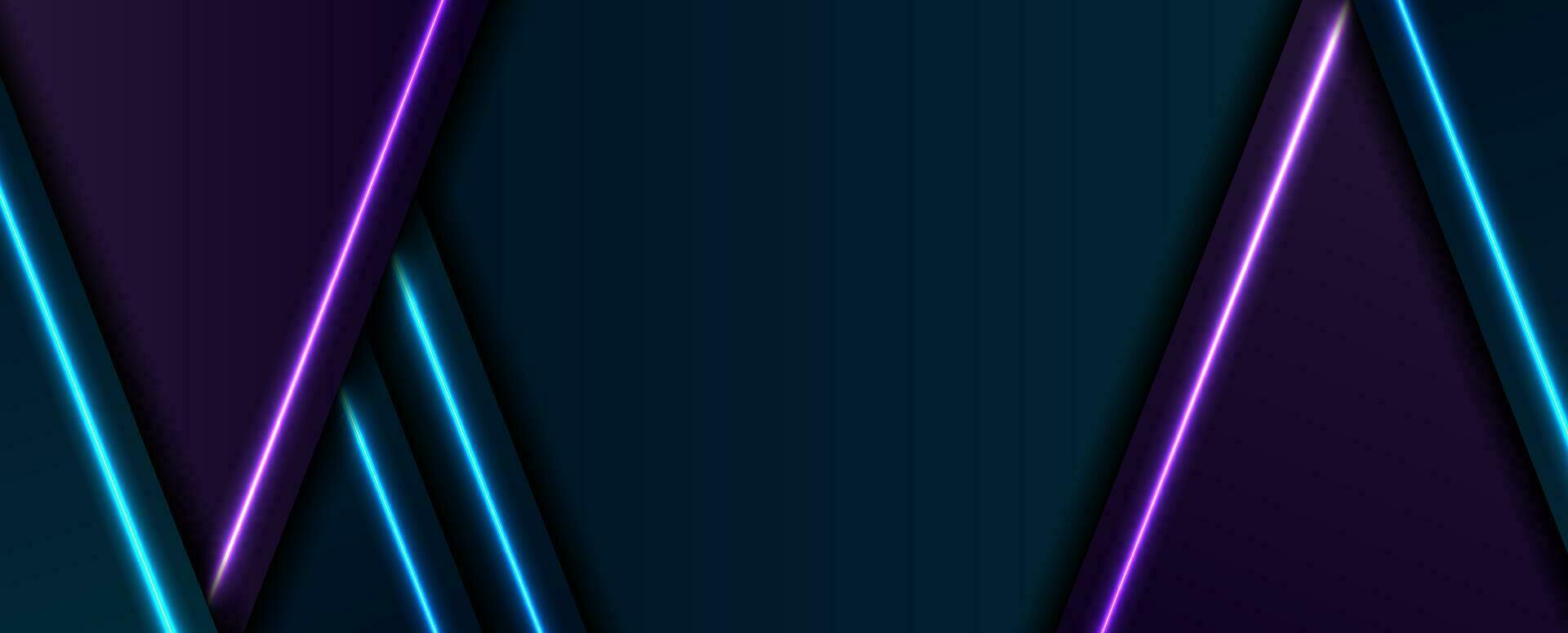 Blue purple neon glowing tech corporate background vector