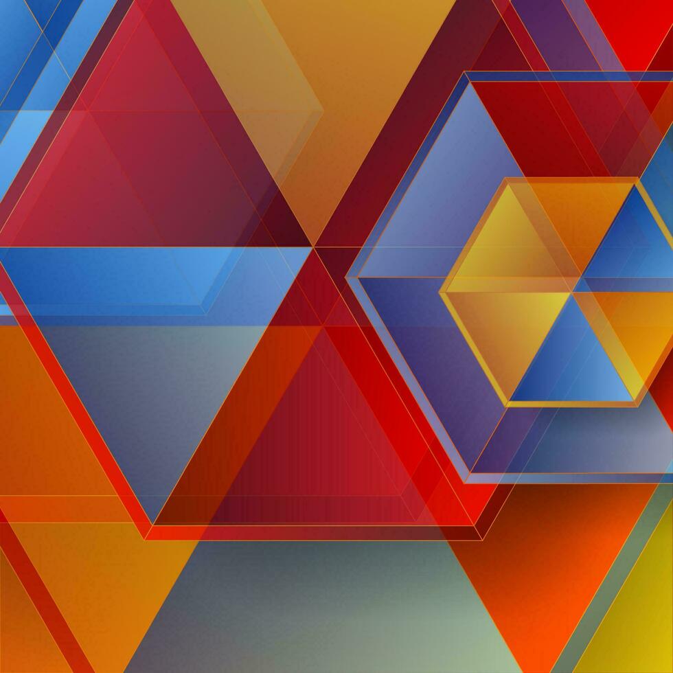 Colorful abstract tech background with glossy polygons vector
