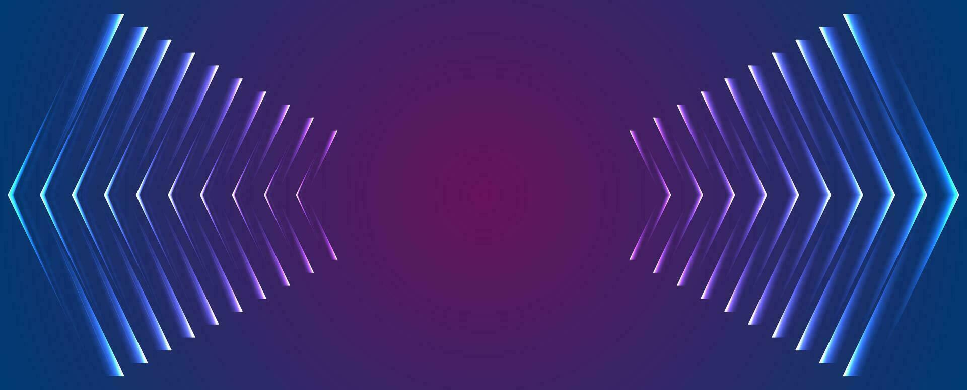 Blue purple abstract neon arrows tech vector background
