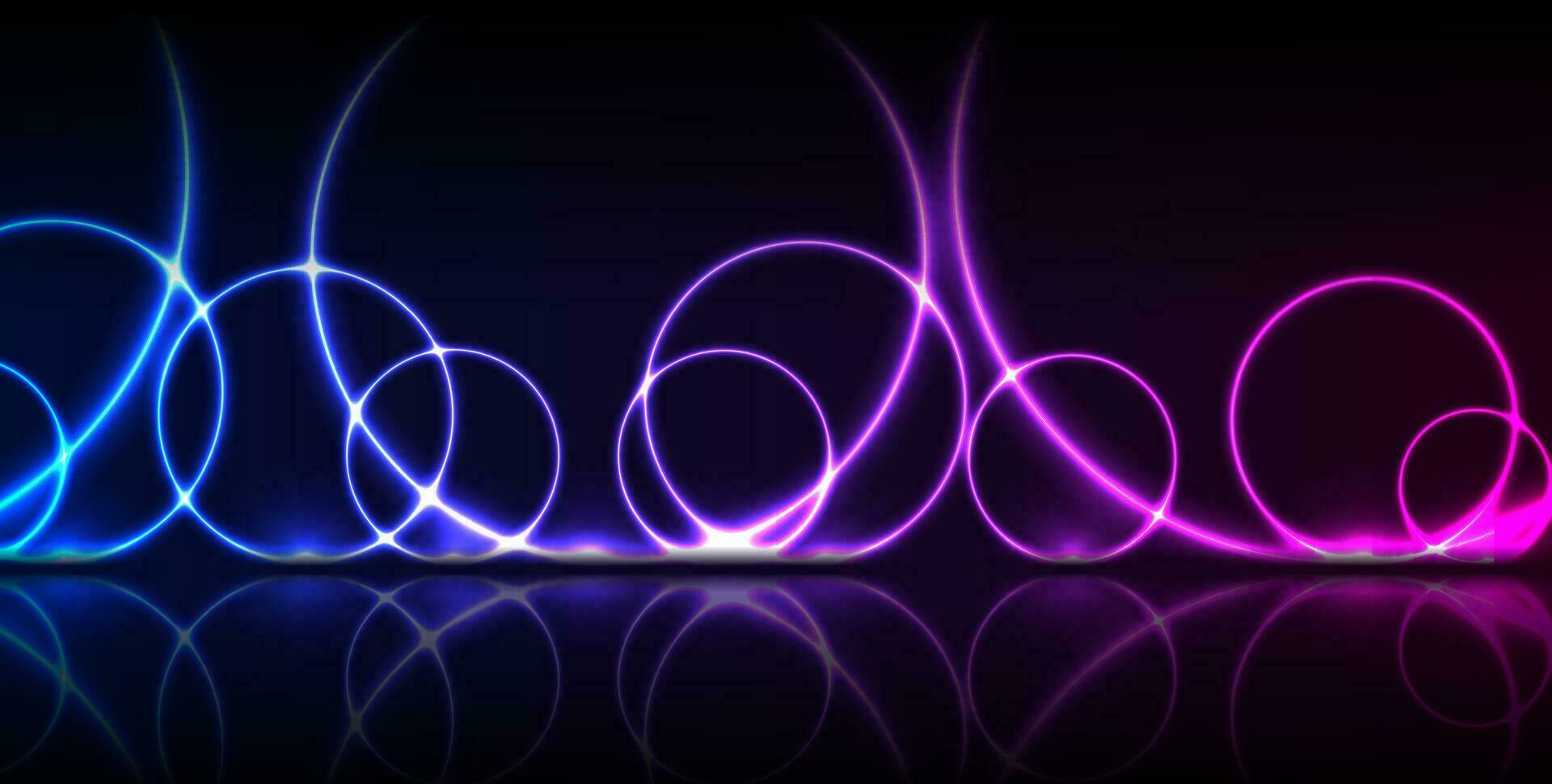 Blue ultraviolet neon laser circles technology modern background vector