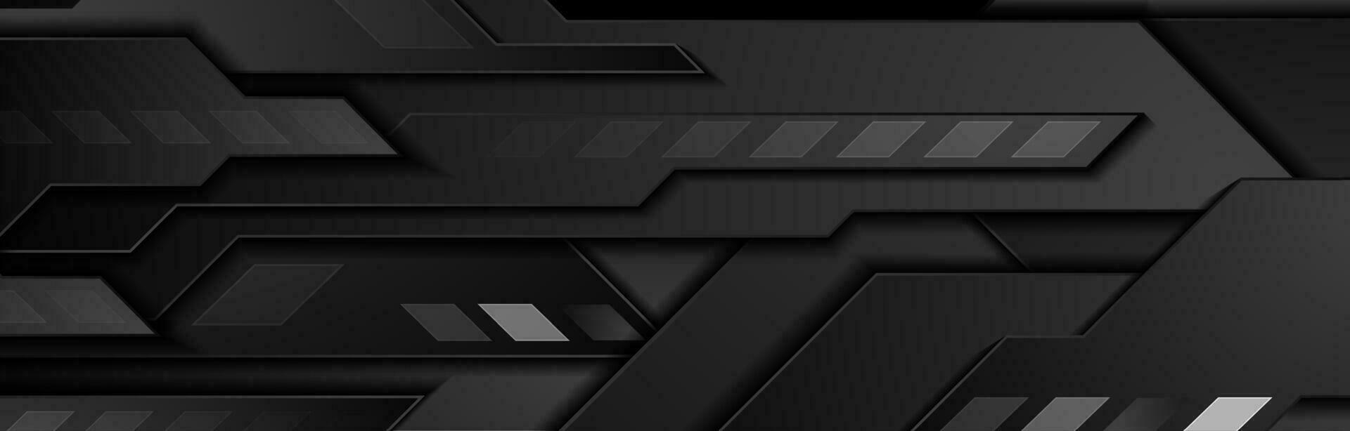 Black technology geometric abstract background vector