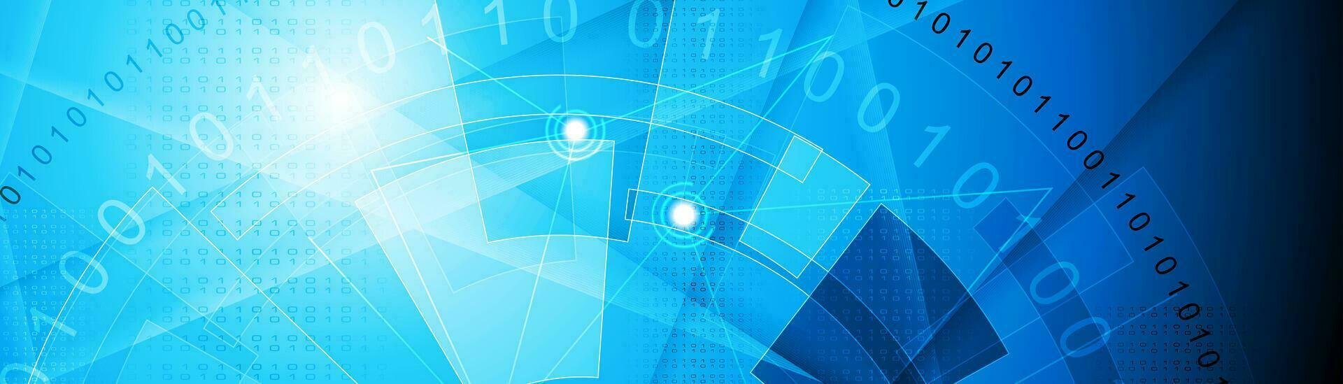 Blue technology abstract vector banner