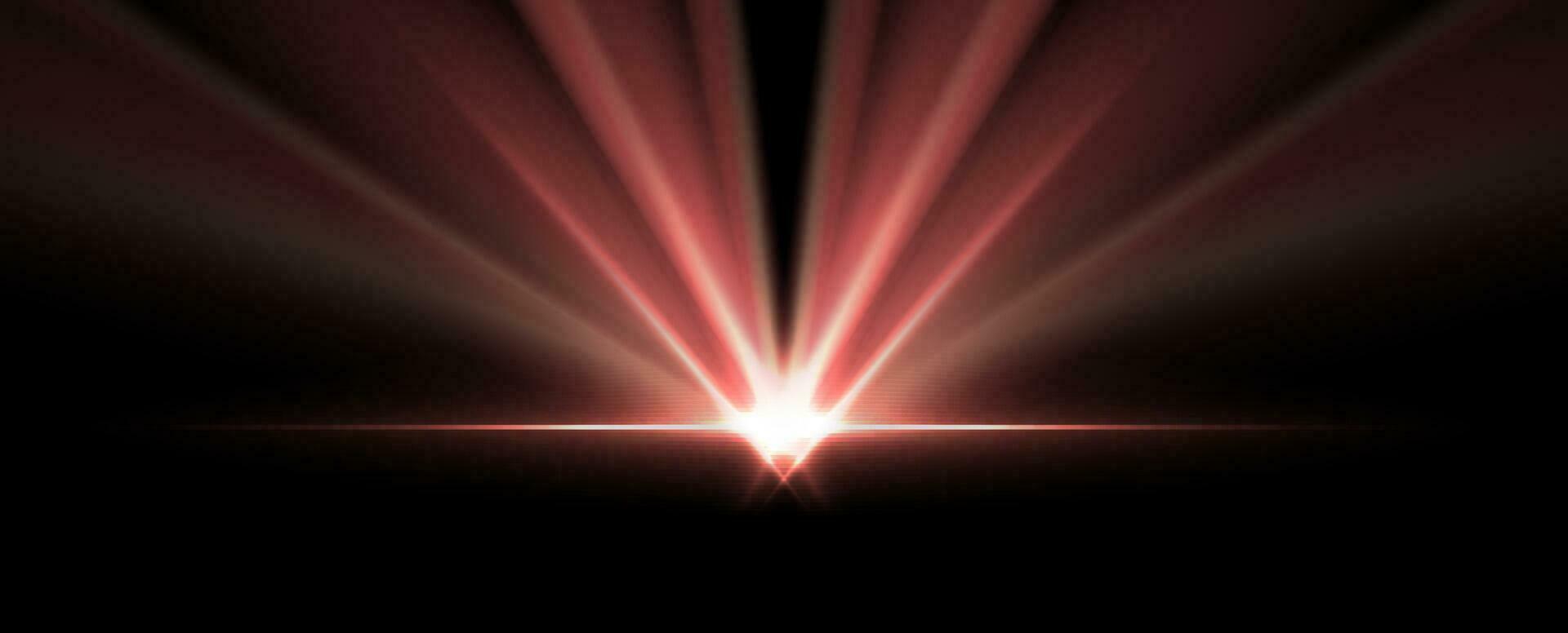 Red shiny glowing rays abstract background vector