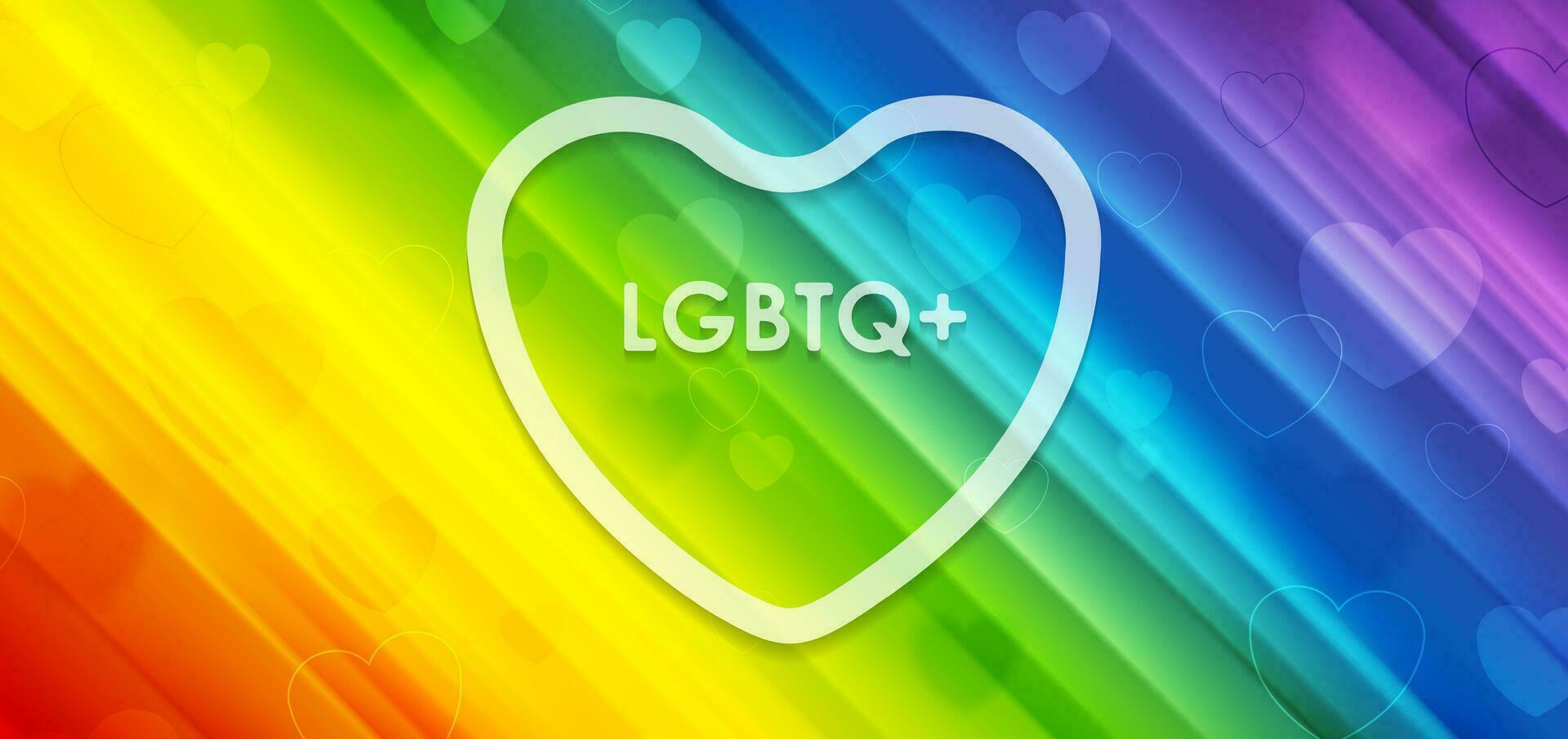 LGBTQ Pride Month abstract background with hearts vector