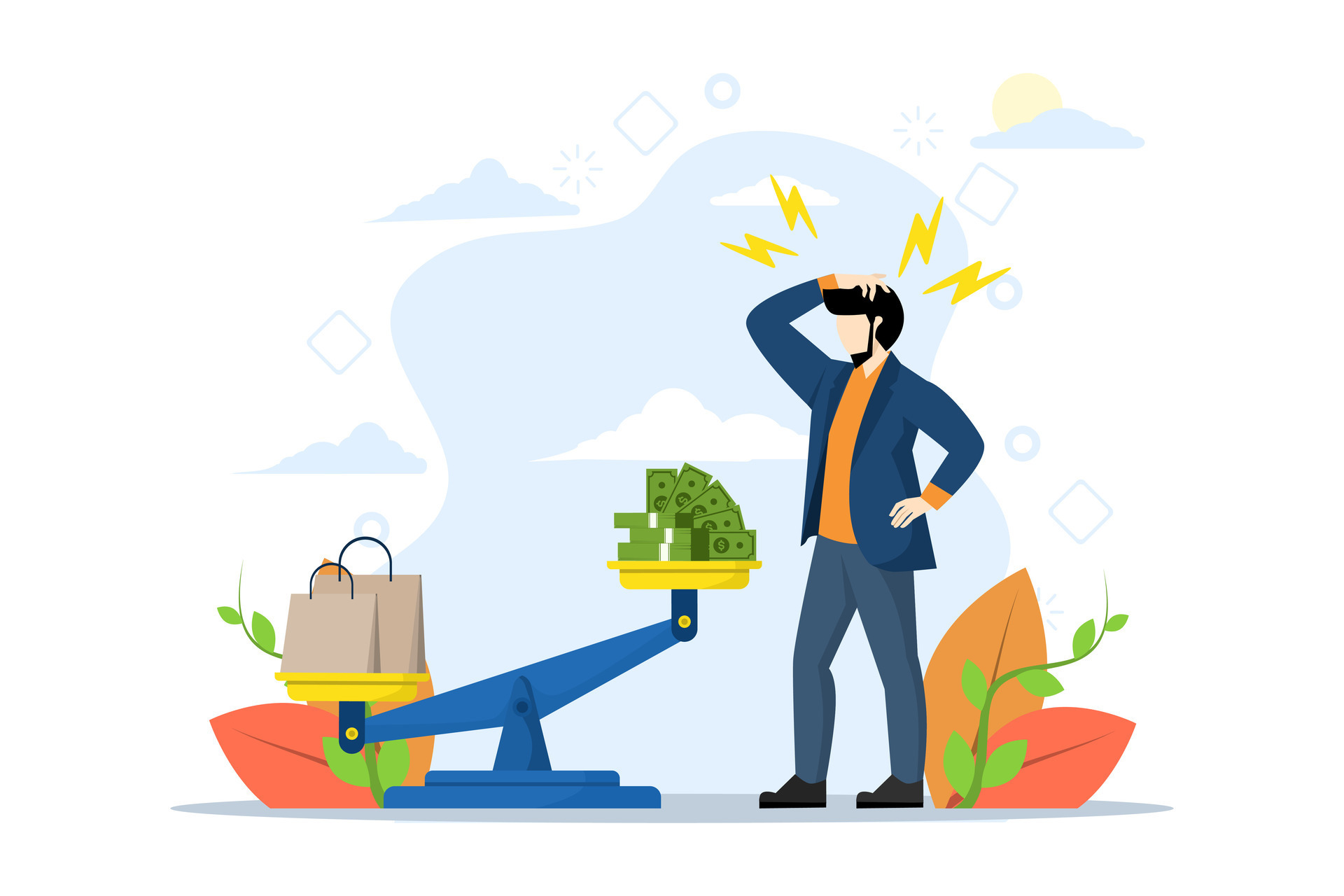 concept of high cost of living due to rising product prices. Inflation