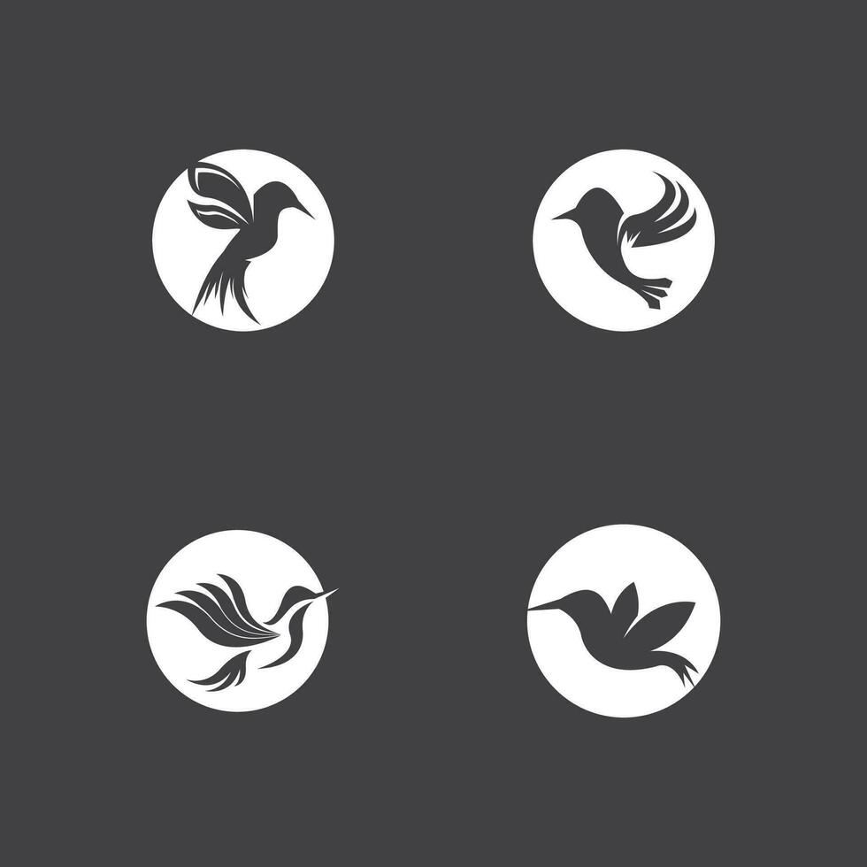 Humming bird silhouette art logo vector illustration