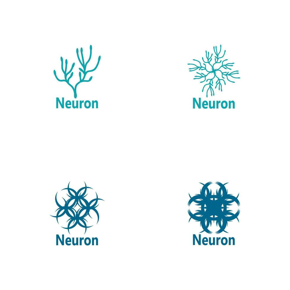 neurona logo y símbolo vector modelo