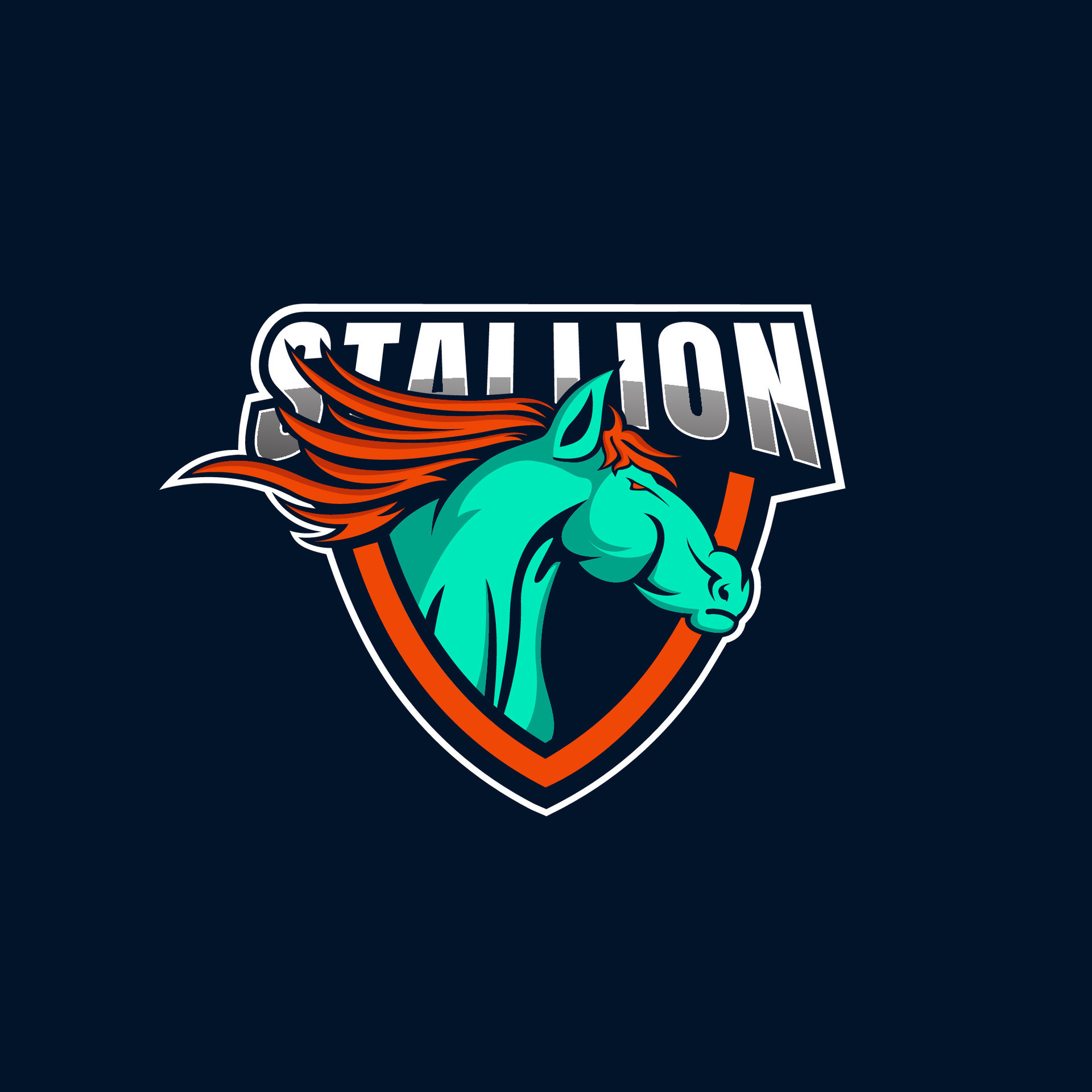 Horse mascot sport logo design. stallion animal mascot vector