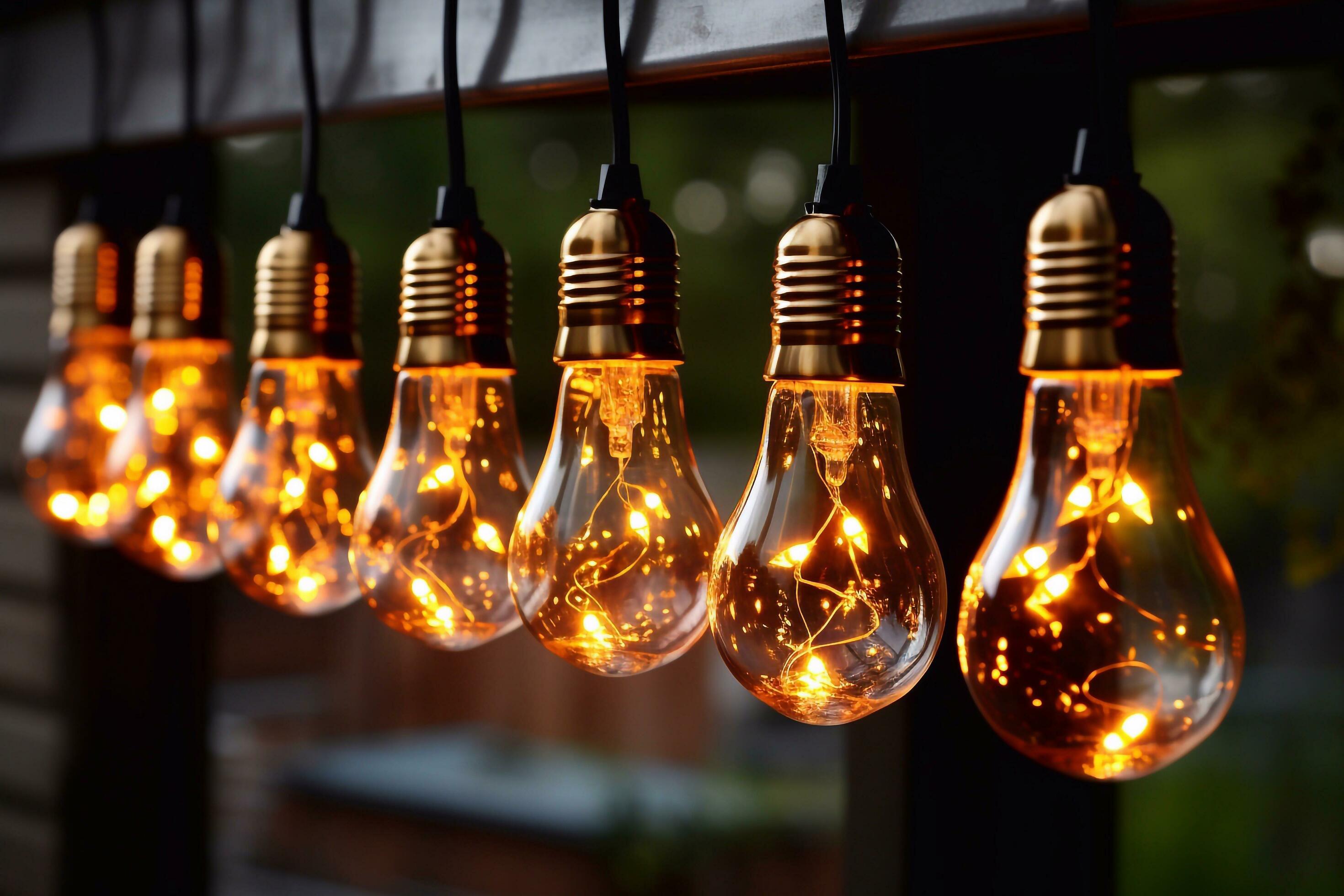Vintage tungsten filament multiple lamps of different size and style