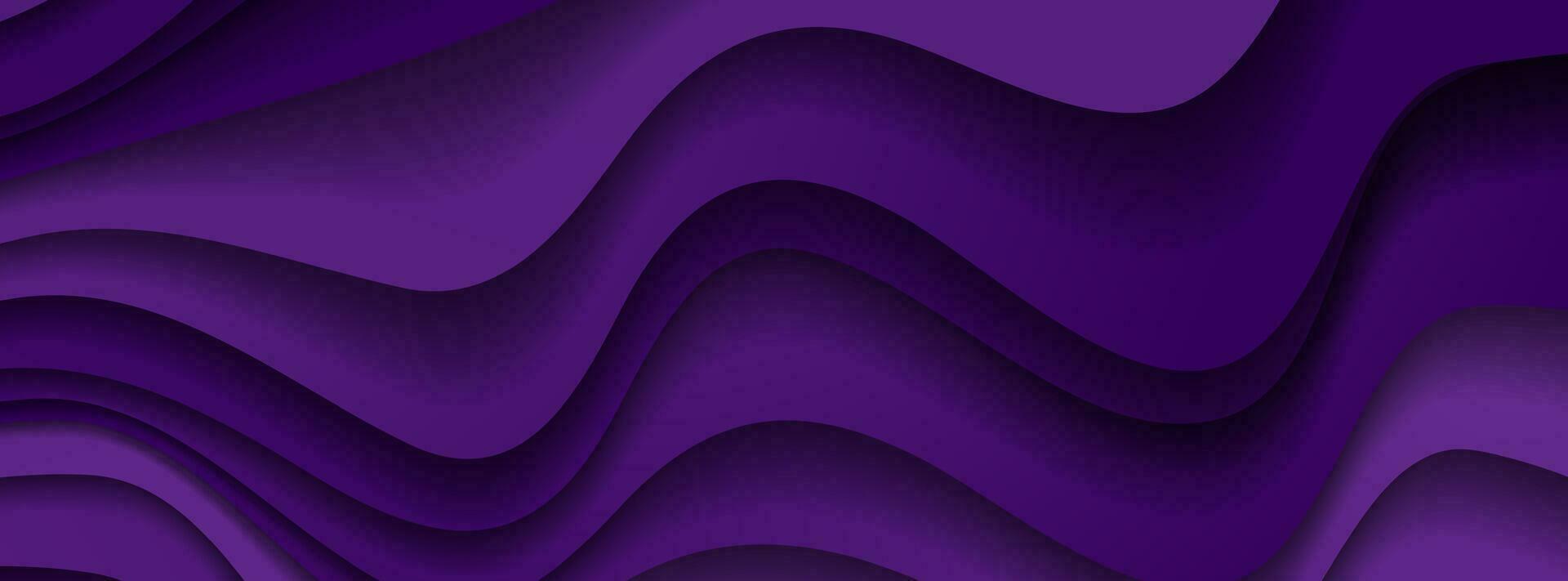 oscuro Violeta papel olas resumen bandera vector