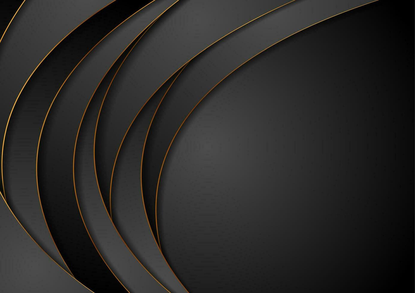 Black and golden corporate waves abstract background vector