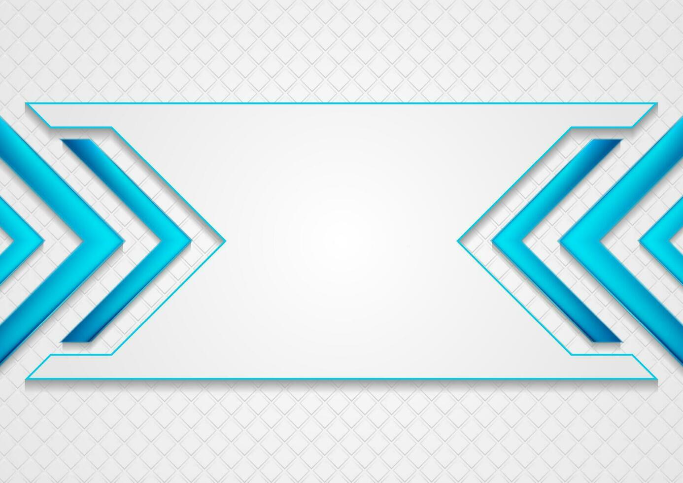 Abstract geometric tech background with blue glossy arrows vector