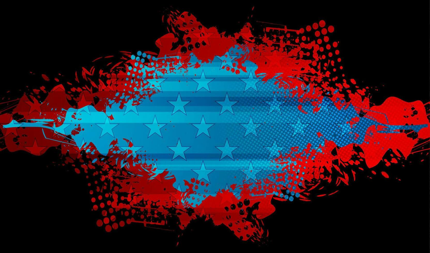 Grunge blot concept USA flag abstract background vector