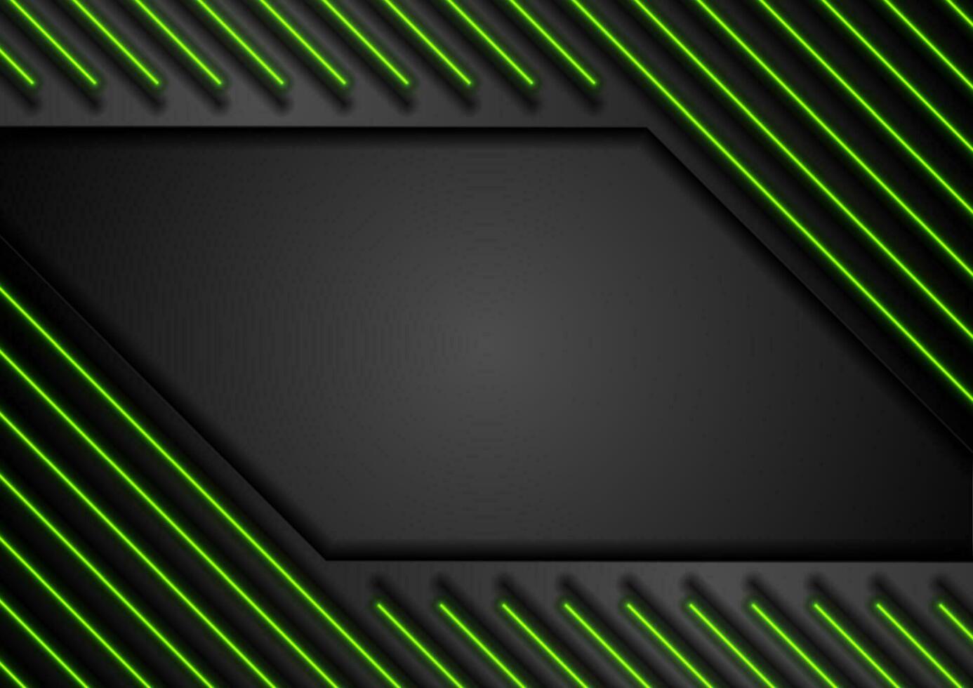 Futuristic technology background with green glowing lines vector