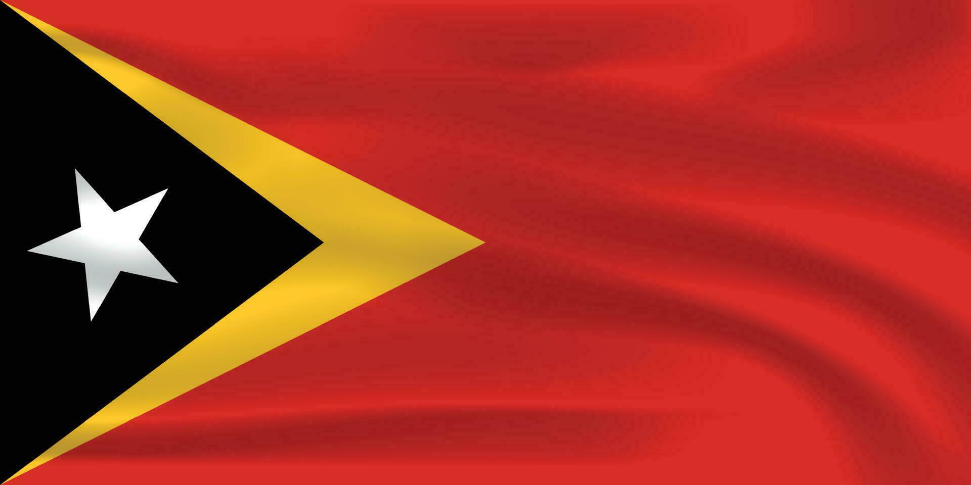 East Timor Timor Leste flag, realistic flag vector