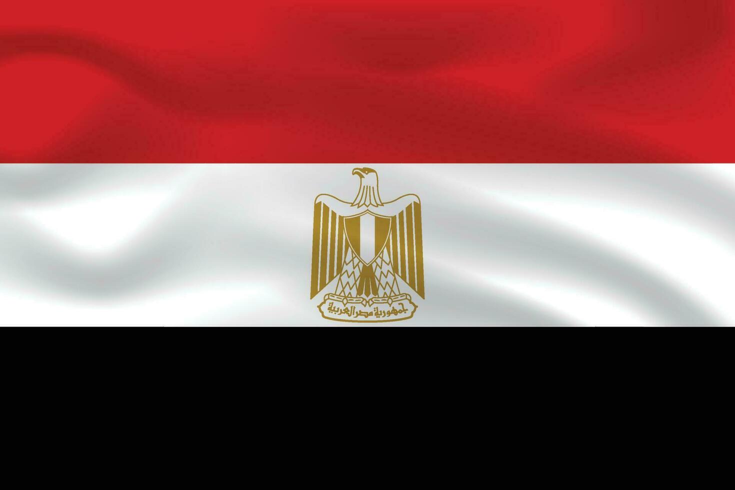 Realistic Flag of Egypt, National flag of Egypt Flag vector