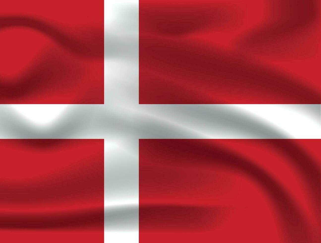 Realistic Denmark Flag, National Flag of Denmark Vector