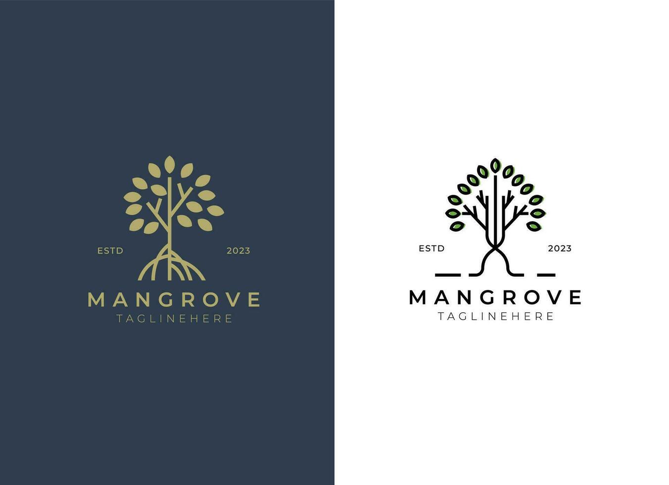 Mangrove tree logo design template vector