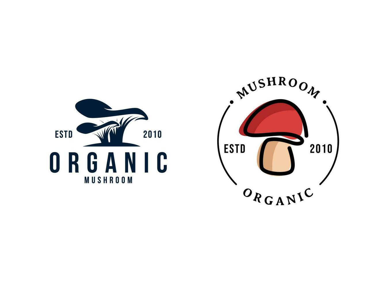 Mushroom farm logo design, brand logo for mushroom product vector
