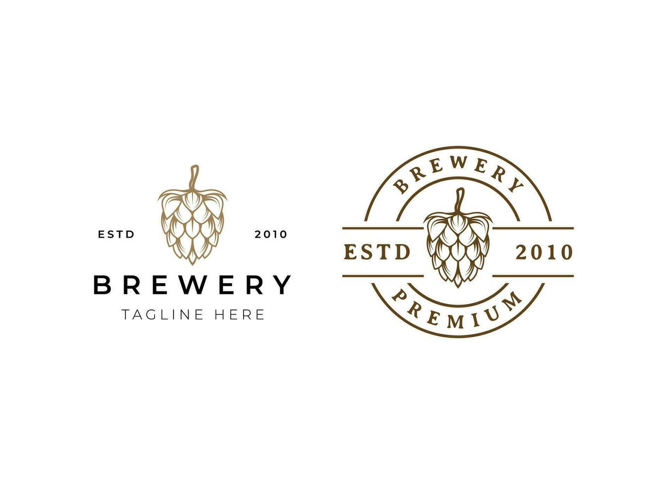 Minimalist and simple beer logo design. Brewery logo, grain vector. vector