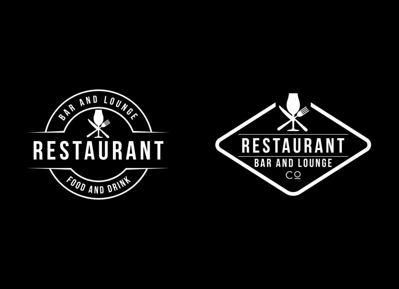 Vintage restaurant label logo design. Retro Vintage Insignia, Logotype, Label or Badge Vector design element, business sign template.