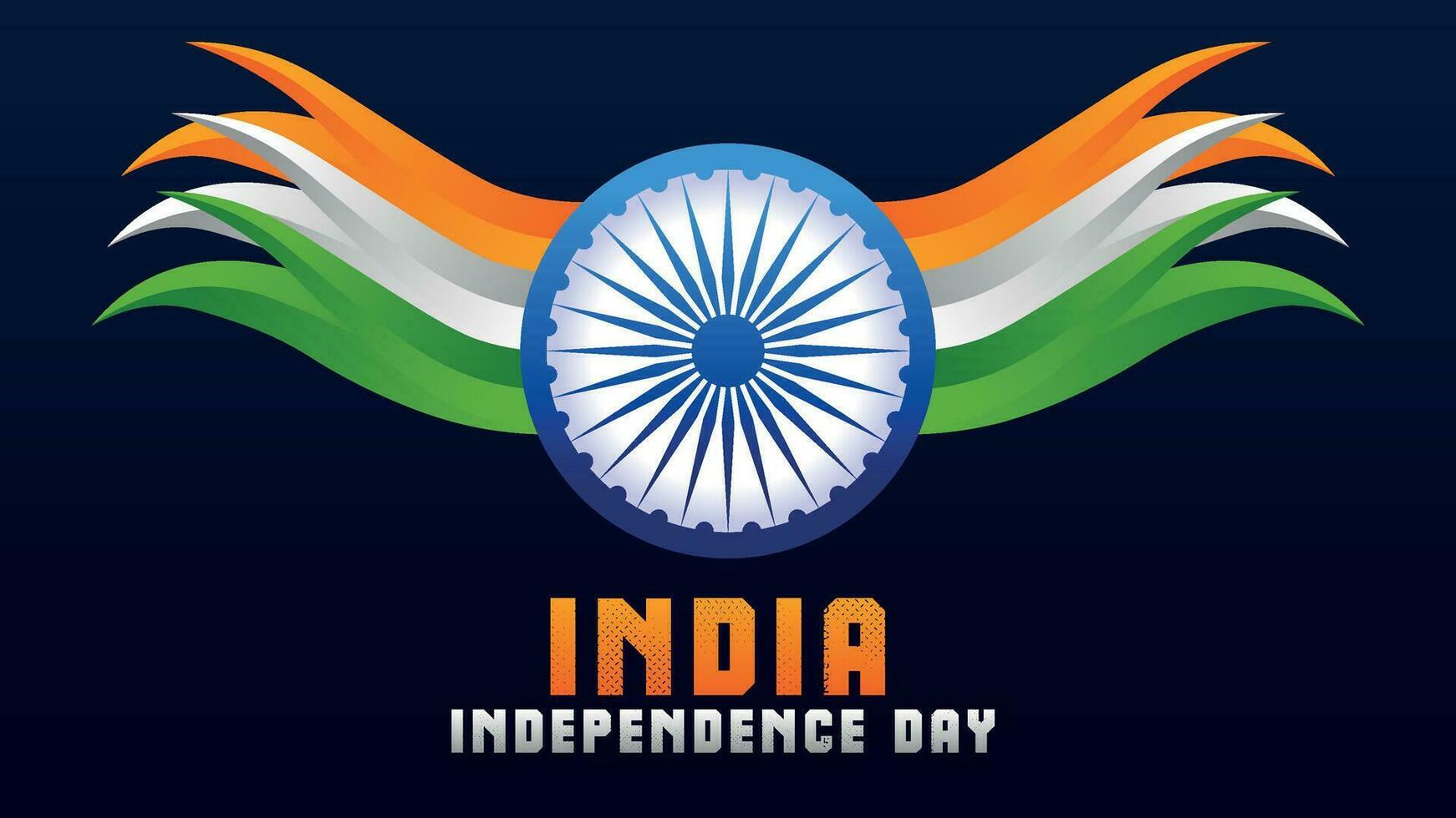 contento independencia día India 15 agosto. indio Monumento y punto de referencia con antecedentes , póster, tarjeta, bandera. vector ilustración diseño