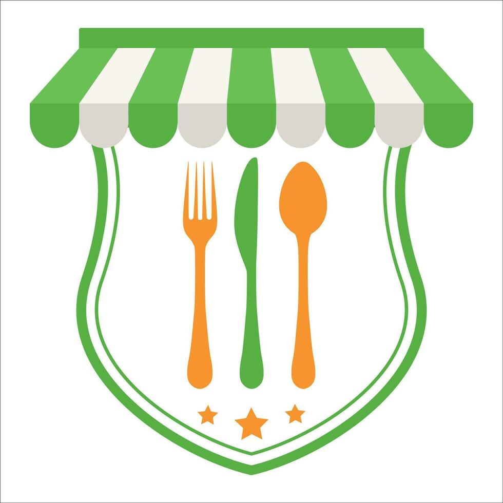 Illustration logo restaurant business and proper nutrition vector