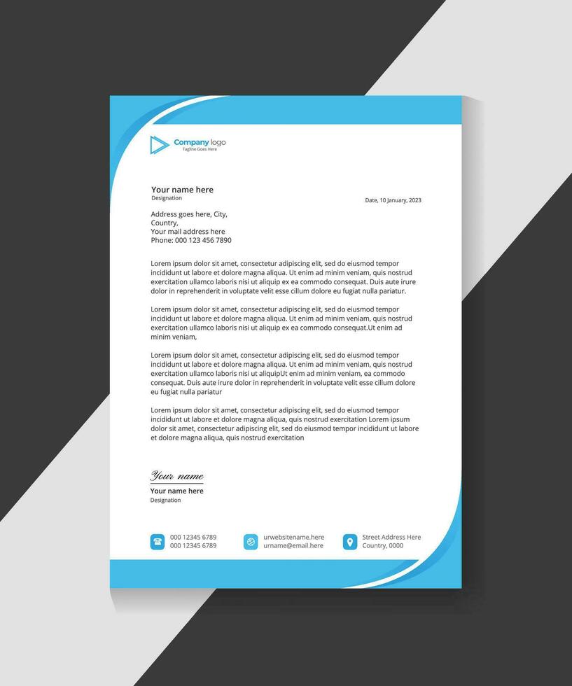 Corporate modern vector letterhead template design