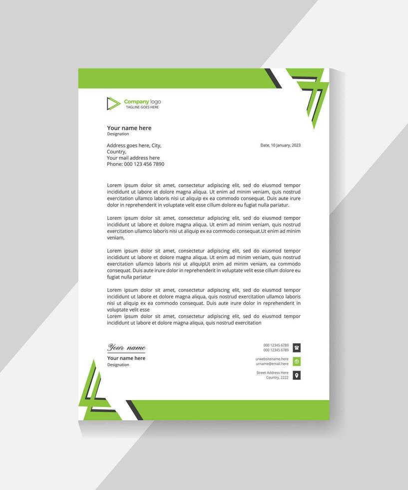 Corporate modern vector letterhead template design