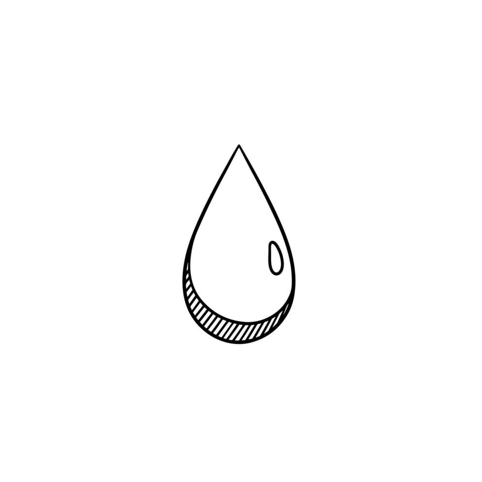 Water drop hand drawn outline doodle icon vector