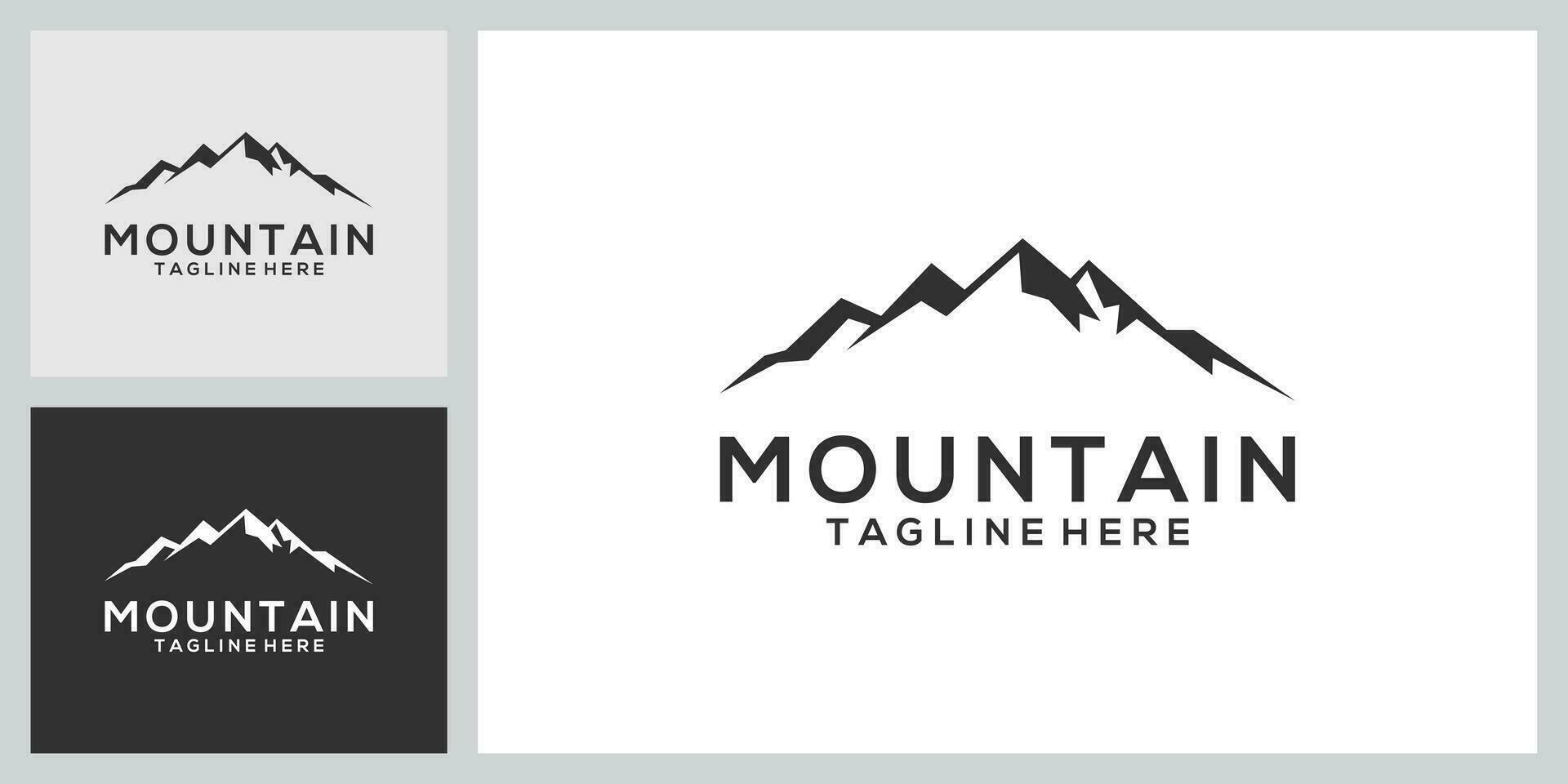 Clásico montaña vector logo diseño y ilustración