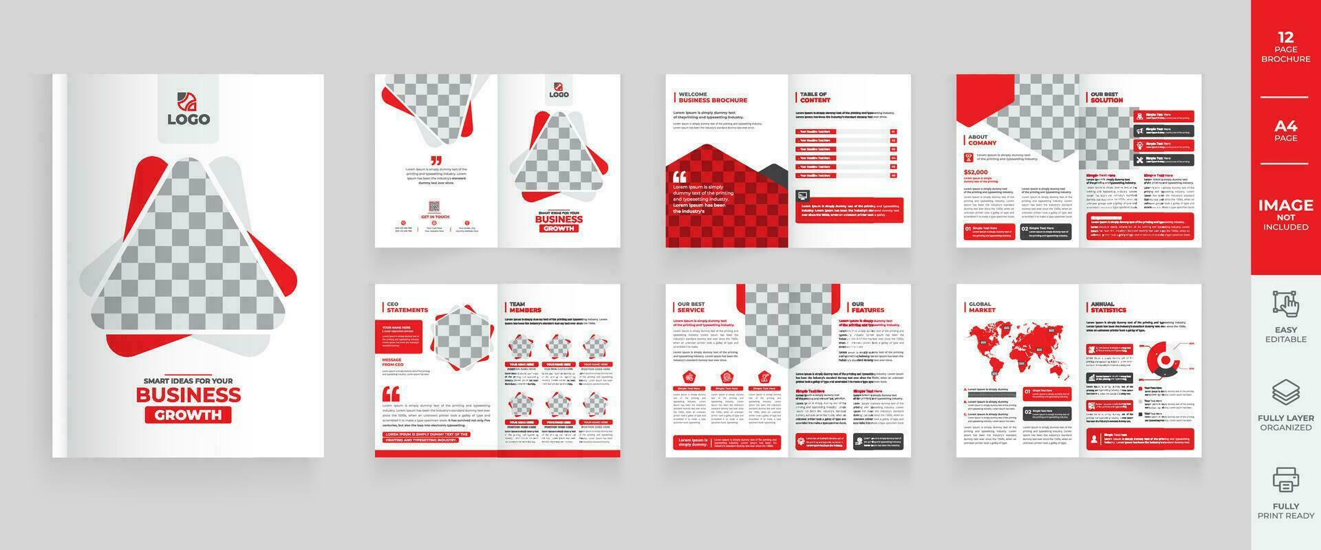 corporativo empresa perfil folleto plantilla, creativo negocio folleto, multi página folleto diseño, mínimo y limpiar diseño diseño vector