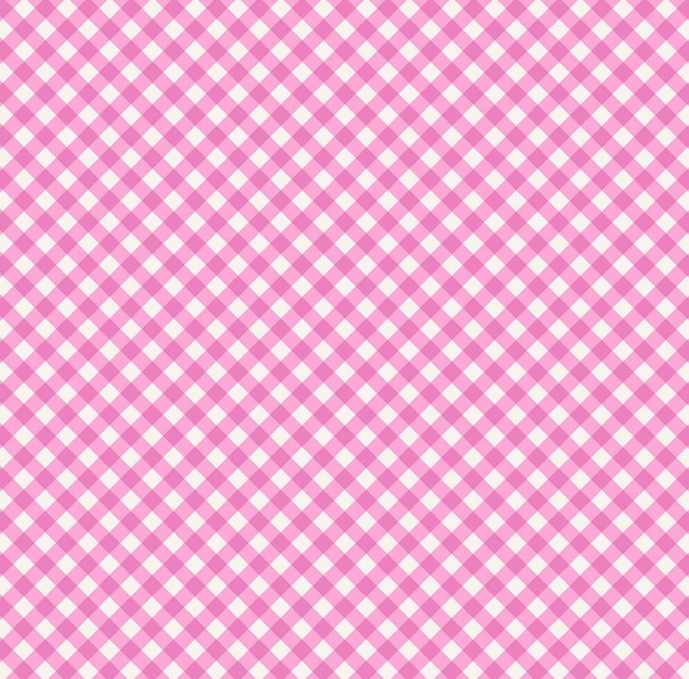 Cute pink fashion seamless pattern of style. Scottish tartan vichy plaid graphic texture for dress, skirt, scarf, throw, jacket, fashion fabric print. Vector illustration